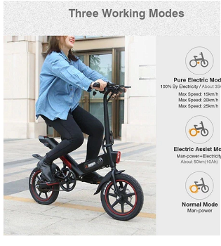 DOHIKER Y1 Folding Electric Bicycle 36V 350W 14 inch 10Ah - 2