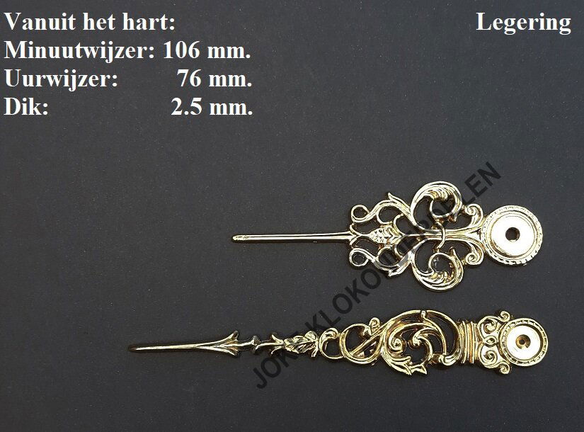 Wijzers = o.a. comtoise / Engelse klok =44151 A - Afbeelding 2