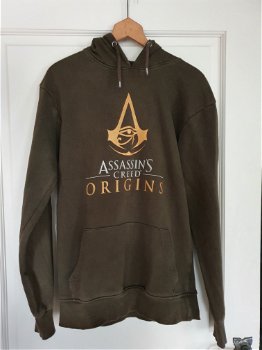 Assassins Creed Origins olijf groene hoodie maat S - 1