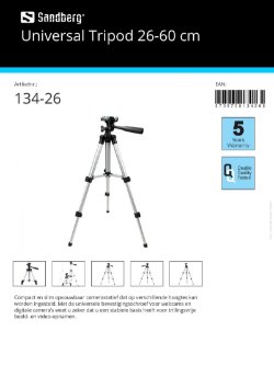 Universal Tripod 26-60 cm Compact en slim opvouwbaar camerastatief voor webcams en digitale camera’s