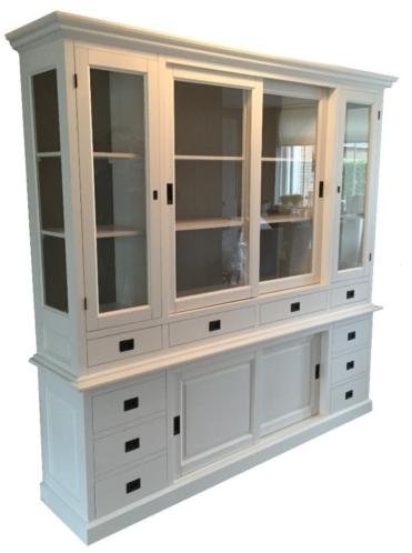 Buffetkast Eelde wit - grijs 225 x 50/40 x 225cm - nr. 1
