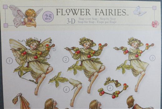 3D Knipvel (A4) FANTASIE --- Flower Fairies STAPFF25 --- Elfen-elfjes / Feeën - 1