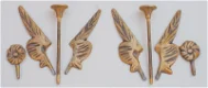Compleet set aluminium toebehoren, vleugels, trompetten, bazuinen voor Friese klok beeld 7 - 11 cm. - 0 - Thumbnail