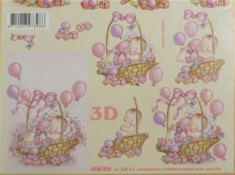 3D Knipvel (A4) B/P --- Le Suh 4169.973 --- Diverse afbeeldingen roze - 2