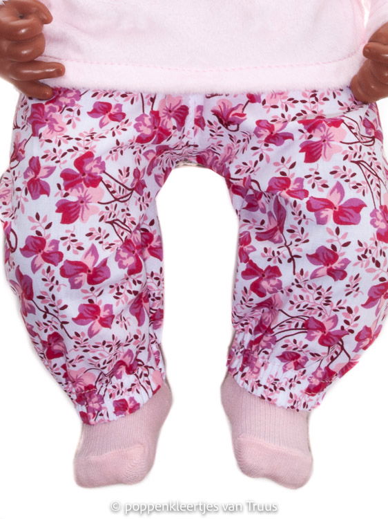 Annabel 46 cm Wintersetje roze/bloem/sokjes - Afbeelding 3