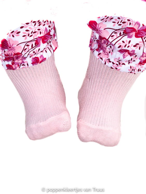 Annabel 46 cm Wintersetje roze/bloem/sokjes - Afbeelding 4