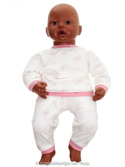 Annabel 46 cm Pyjama roze beertjes
