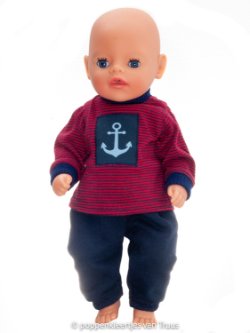 Baby Born Soft 36 cm Jongenssetje blauw/streep/rood