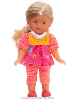 Mini Corolle Rosy 20 cm Jurksetje roze/geel/fluor