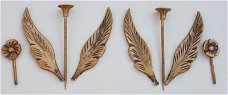 Houten  vleugels, beschilderd voor beelden van 15 tot 19 cm.