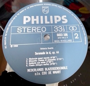 LP Nederlands Blazersensemble,1968, zgan, Philips 6833106 - 3