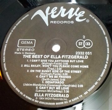 LP Ella Fitzgerald,Best of,MGM/Verve Records-2332 051,1964 - 3