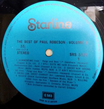 Lp Paul Robeson,The best of volume 2,GB(p)1972,zgst,SRS5127 - 3