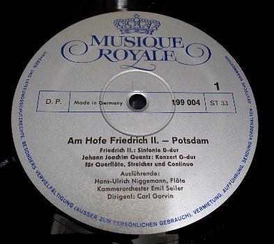 LP barok hofmuziek Friedrich II,Musique Royale-199 004,1964 - 4