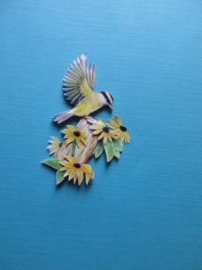 j048 Jeanine /  vogel / bloemen