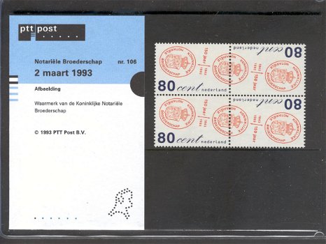 124 - Nederland postzegelmapje nvphnr. M106 postfris - 0