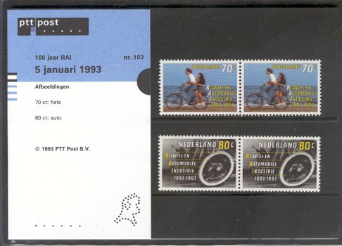 121 - Nederland postzegelmapje nvphnr. M103 postfris - 0