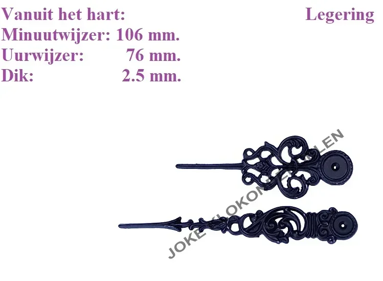 Wijzers = o.a. comtoise / Engelse klok =44151 B - Afbeelding 2