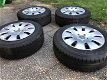 Stalen Velgen 5x112 naafgat 66 VW Audi A6 + banden 205-60-16