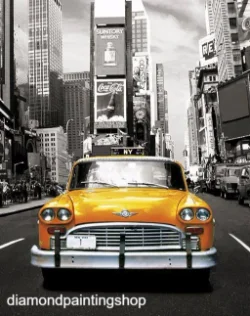 FULL diamond painting yellow car (SQUARE)