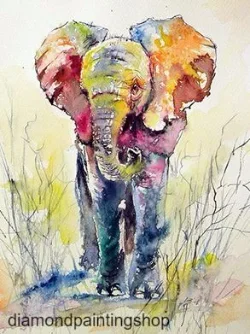 FULL diamond painting colorful elephant 1 (SQUARE)
