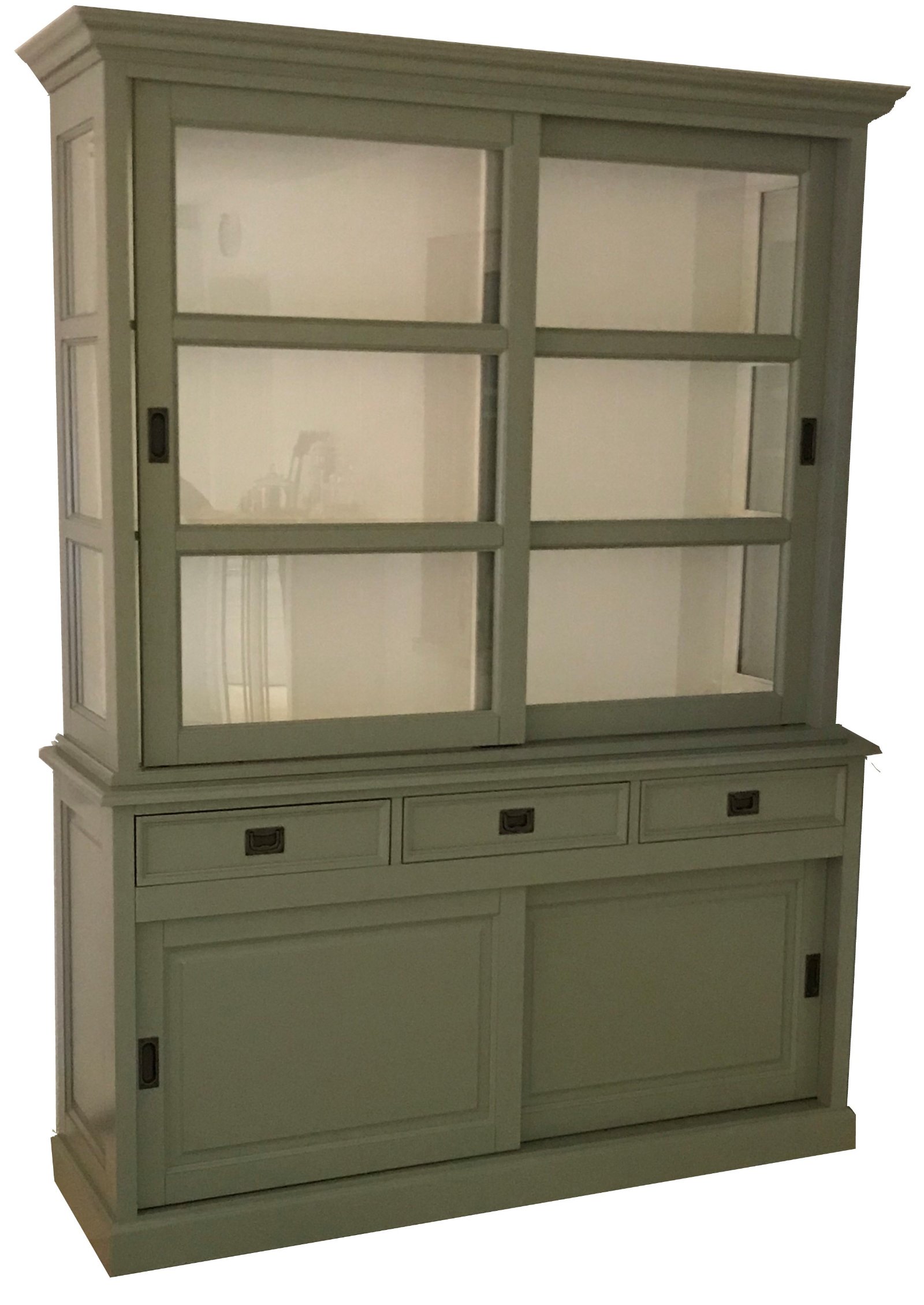 Buffetkast Montfoort Engels groen - wit 160 x 50/40 x 220 - nr. 1