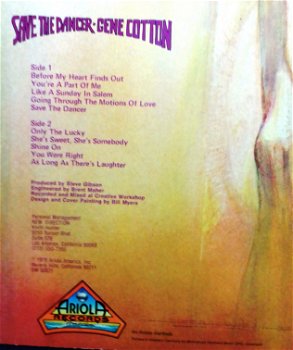 LP Gene Cotton,Dld(p),Save the Dancer,'78,Ariola 26024XOT,ns - 2