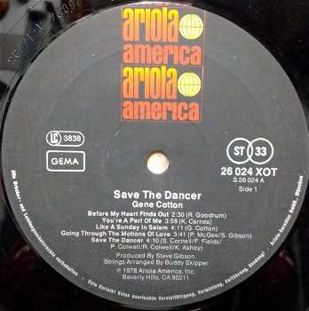 LP Gene Cotton,Dld(p),Save the Dancer,'78,Ariola 26024XOT,ns - 7