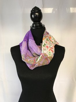 Fleurige sjaal lila - 0