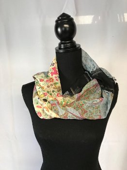 Fleurige sjaal grijs/zwart - 0