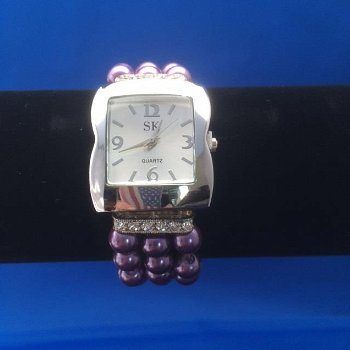 Armband horloge paars - 0