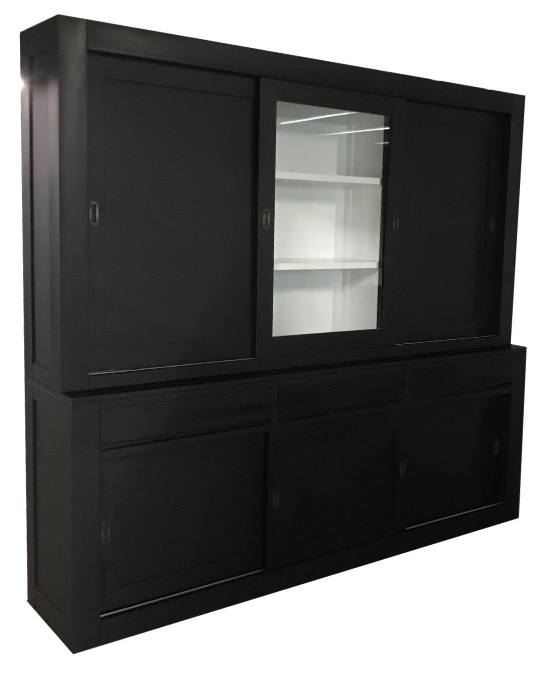 Buffetkast Design zwart - wit dichte zijdeuren 240 x 220cm - nr. 1