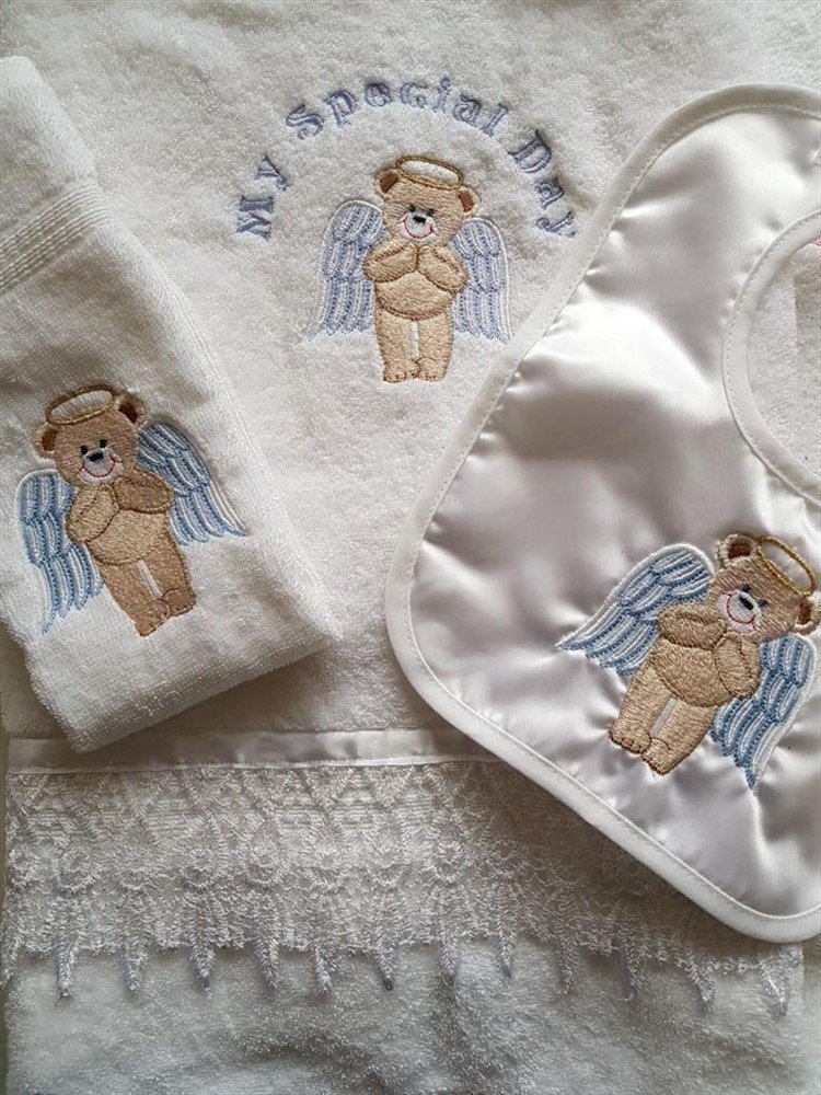 Doop handdoek set doopkleed geboorte cadeau roze - Afbeelding 2