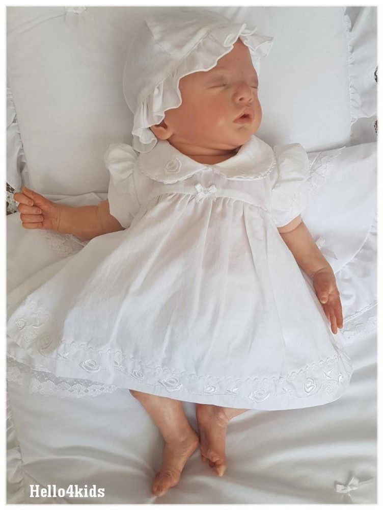 50 setje reborn Doopjurkje doopsetje broderie setje Jill - nr. 1