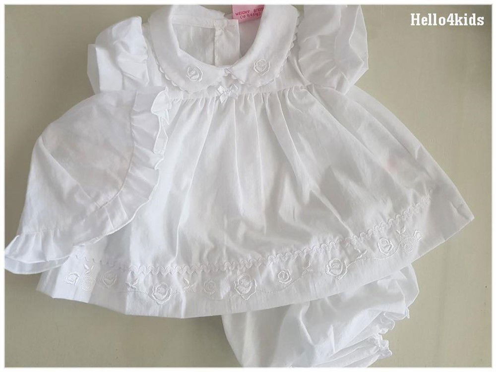 50 setje reborn Doopjurkje doopsetje broderie setje Jill - Afbeelding 3
