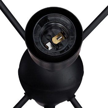 Retro hanglamp - 6 lichts - plafondlamp zwart - pendellamp metaal - lamp ketting - 2