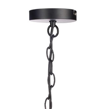 Retro hanglamp - 6 lichts - plafondlamp zwart - pendellamp metaal - lamp ketting - 3