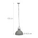 Hanglamp industriële stijl groot - shabby look - plafondlamp metaal grijs - 2 - Thumbnail