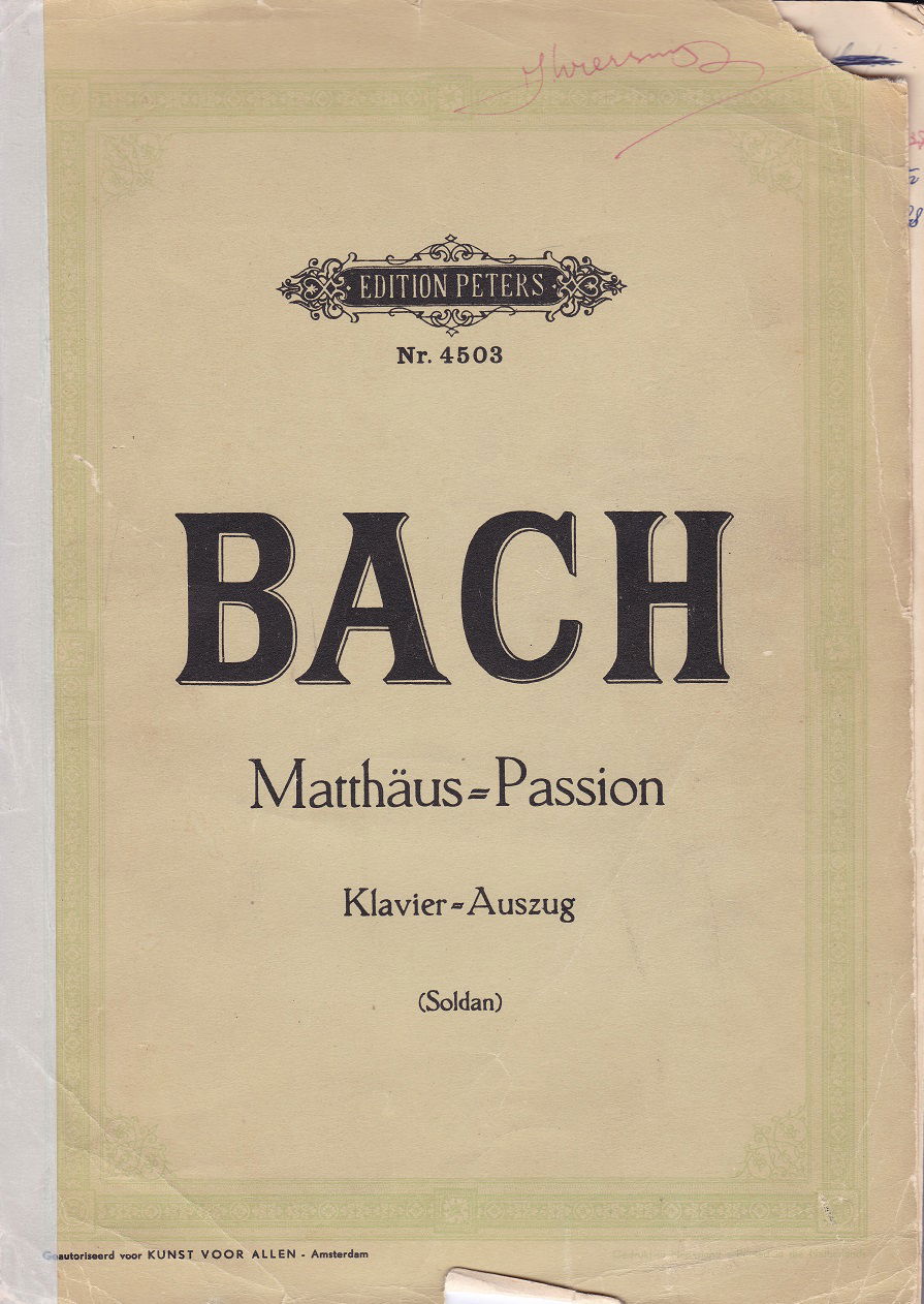 MATTHÄUS PASSION - Bach Klavier partituur en tekst - nr. 1