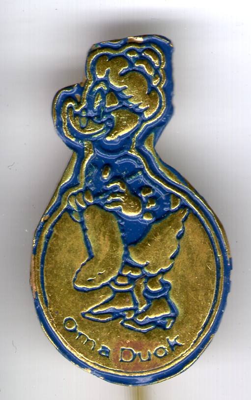 Oma Duck blauw op koper stripspeldje ( J_029 ) - nr. 1