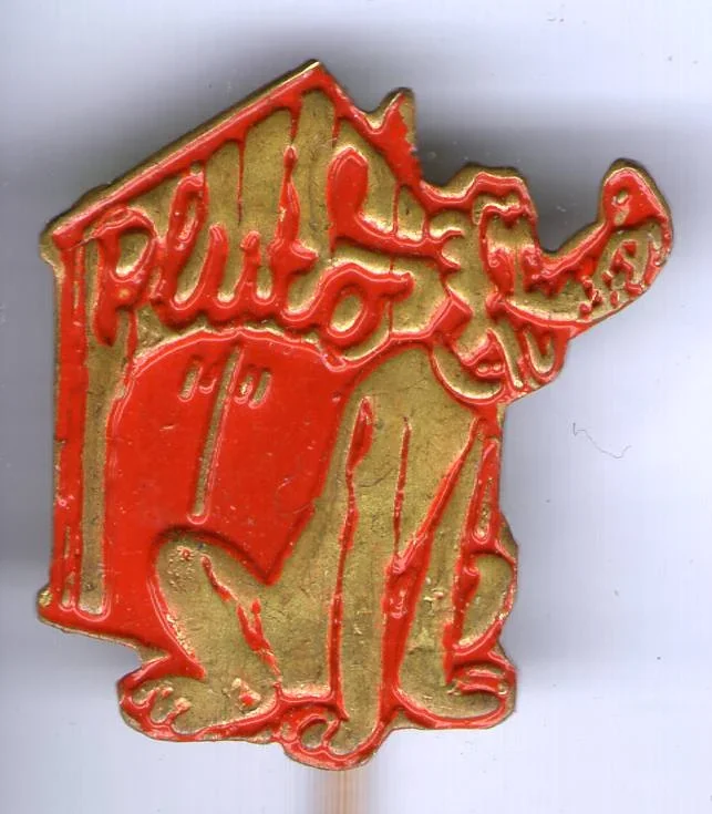 Pluto rood op koper stripspeldje ( J_031 ) - nr. 1