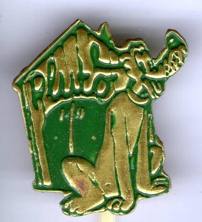 Pluto groen op koper stripspeldje ( J_032 ) - nr. 1