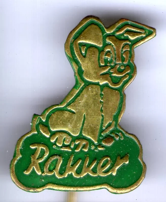 Rakker groen op koper stripspeldje ( J_035 ) - nr. 1