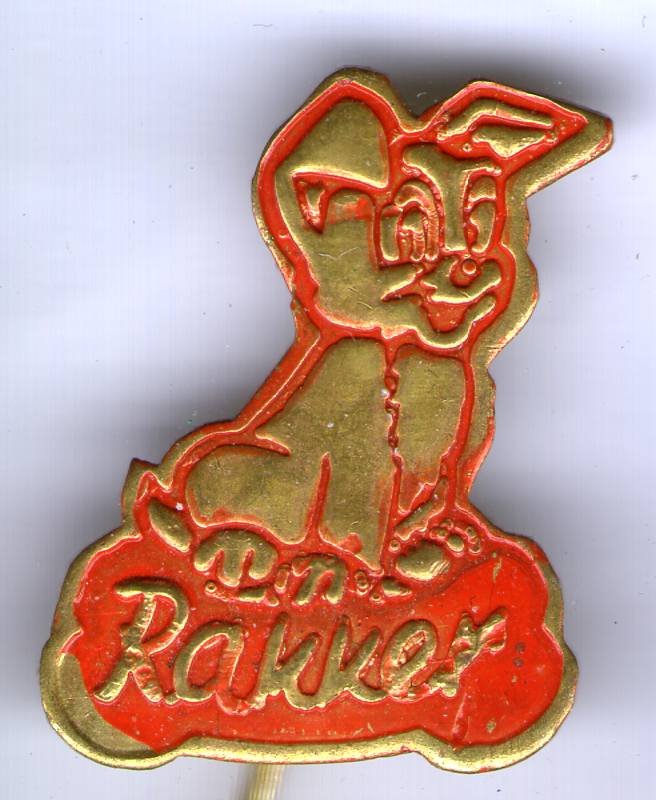 Rakker oranje op koper stripspeldje ( J_037 ) - nr. 1