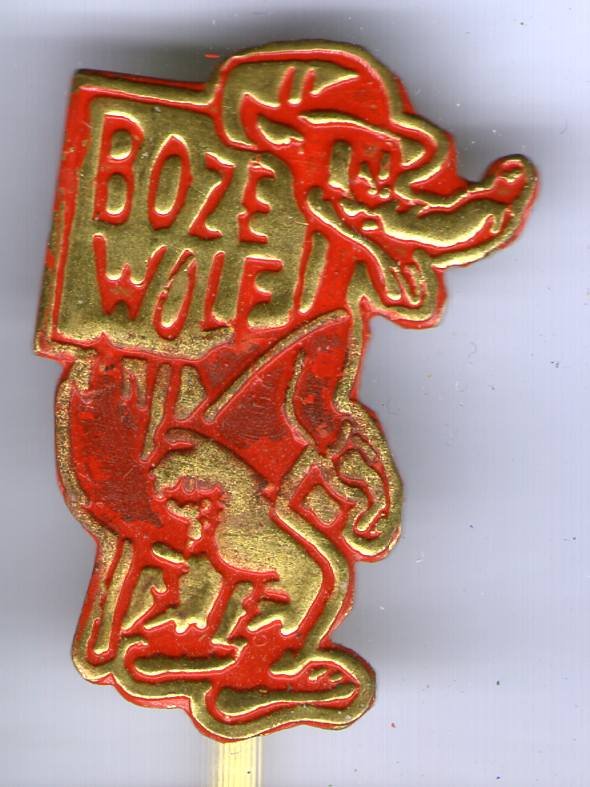 Boze Wolf rood op koper stripspeldje ( J_038 ) - nr. 1