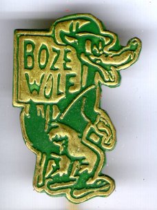 Boze Wolf groen op koper stripspeldje ( J_039 )