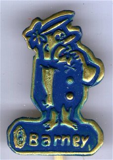 Barney Rubbels met knopen blauw op koper stripspeldje ( J_047 )