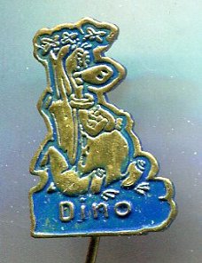 Dino Flintstones blauw op koper stripspeldje ( J_050 )