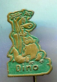 Dino Flintstones groen op koper stripspeldje ( J_051 ) - 0