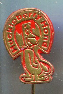 Huckle Berry Hond rood op koper stripspeldje ( J_056 )